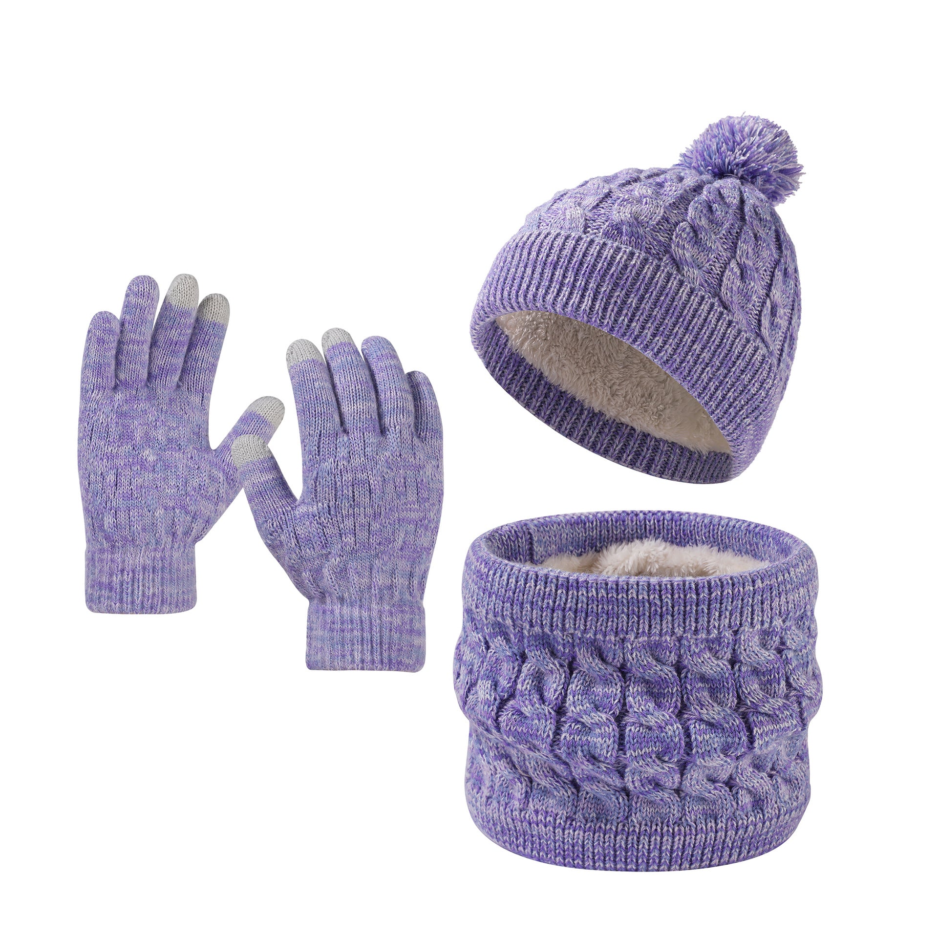 Autumn And Winter Children's Hat Snowflake Hat Scarf Gloves Set
