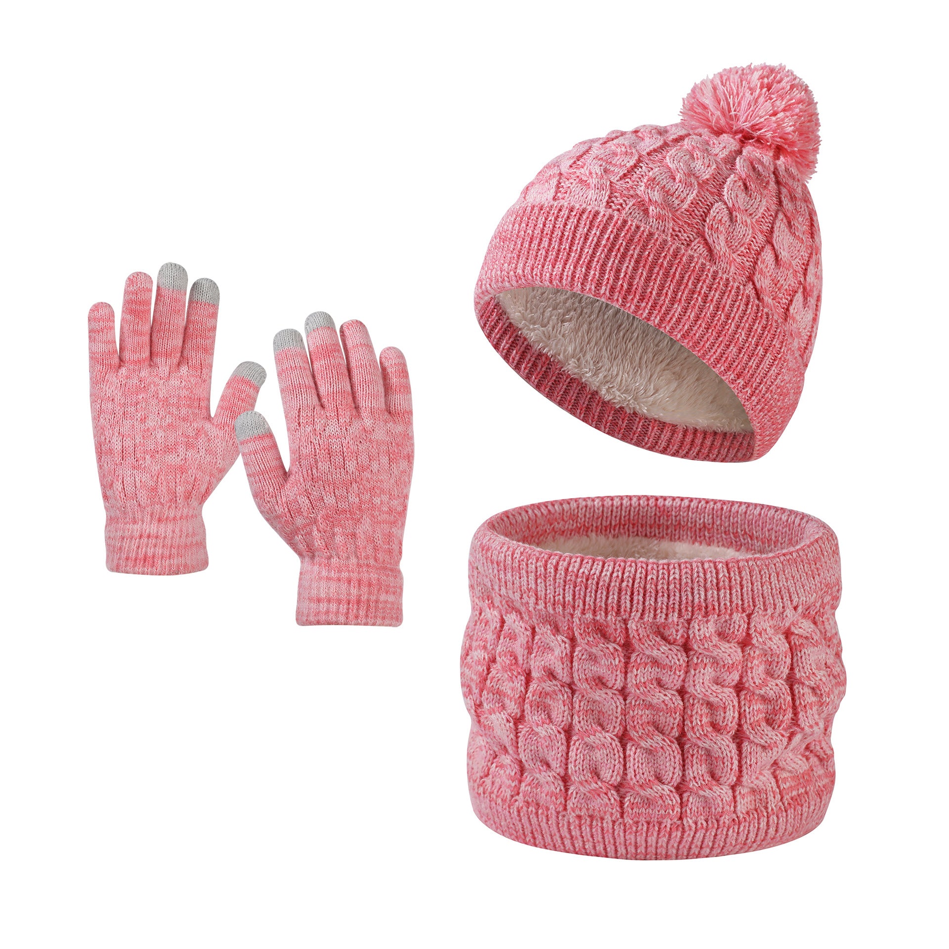 Autumn And Winter Children's Hat Snowflake Hat Scarf Gloves Set