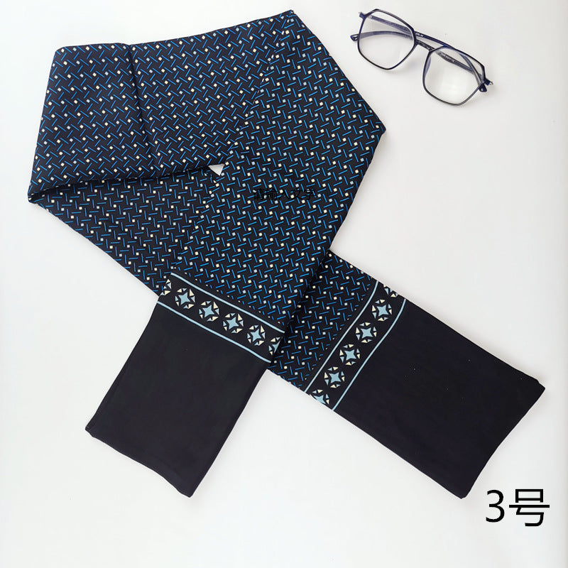 Men's Business British Silk Scarf Washed Velvet Long Scarf Suit Scarf