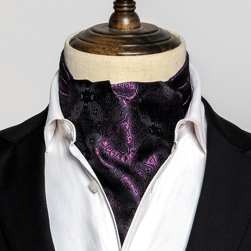 British Vintage Suit Silk Scarf Shirt Collar Scarf