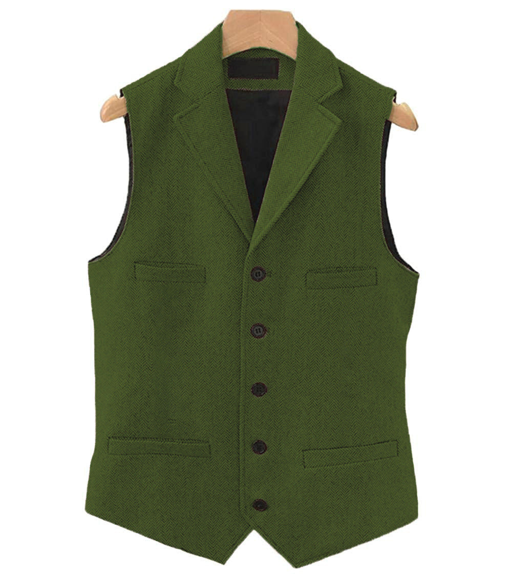 Big & Tall Men's Business Herringbone Suit Vest XS-3XL