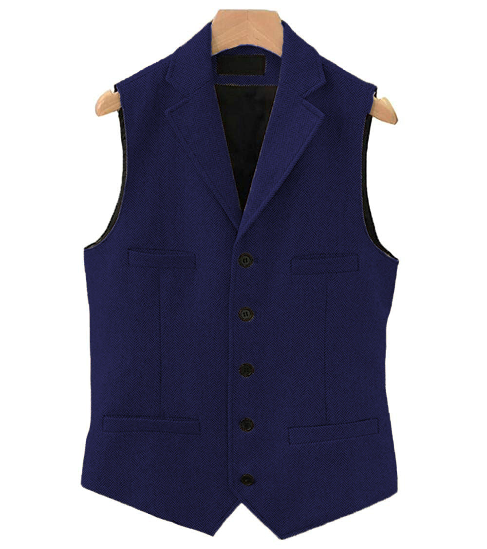 Big & Tall Men's Business Herringbone Suit Vest XS-3XL