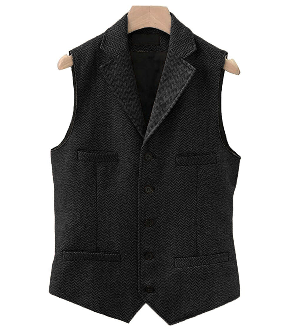Big & Tall Men's Business Herringbone Suit Vest XS-3XL