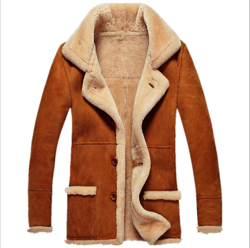 Big & Tall Men's Thickened Lapel Plush Coat Jacket S-5XL