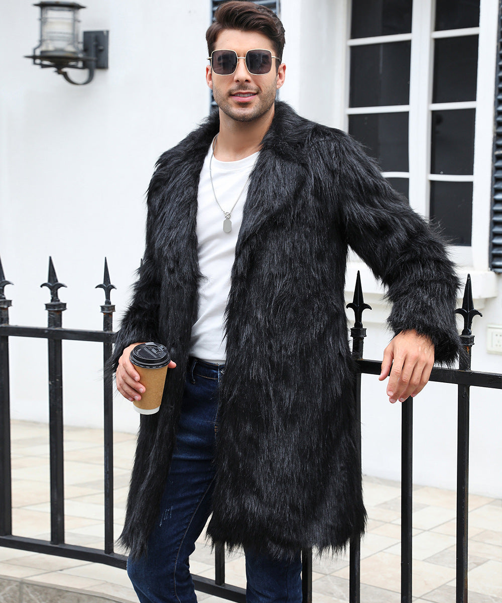 Big & Tall Men's Faux Fur Coat Coat S-3XL