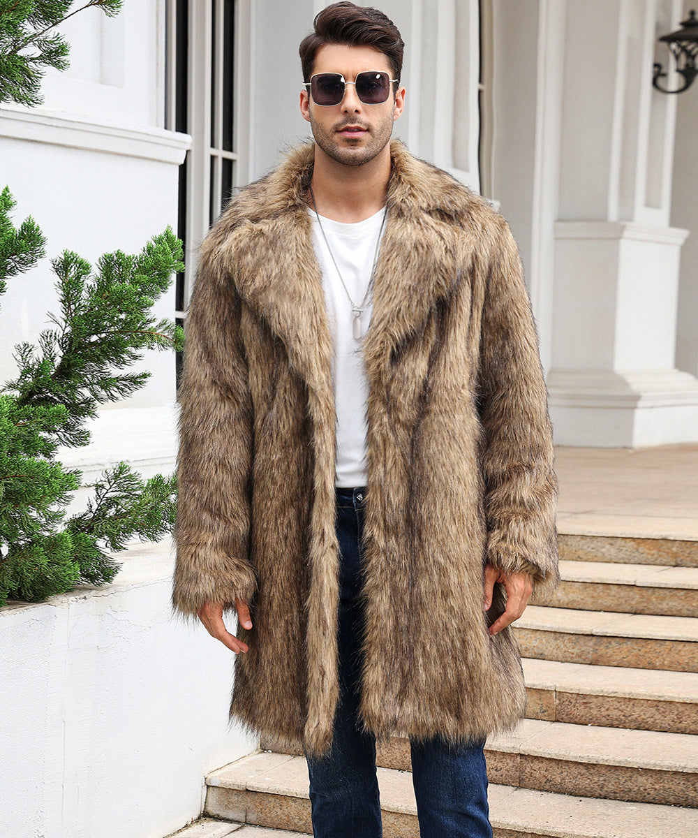 Big & Tall Men's Faux Fur Coat Coat S-3XL