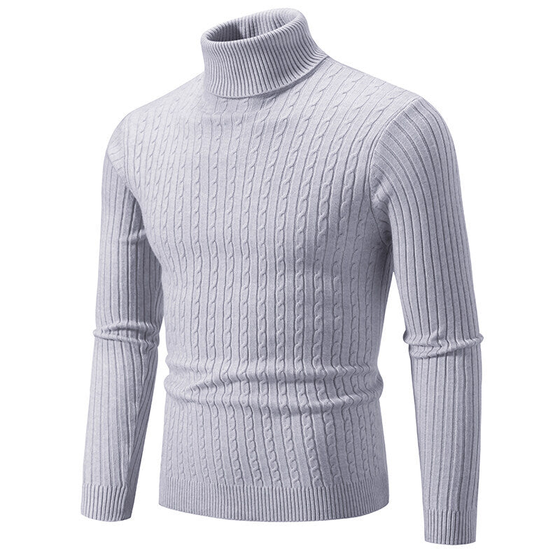 Casual Fashion Twist Knitted Sweater Turtleneck Base Shirt M-5XL