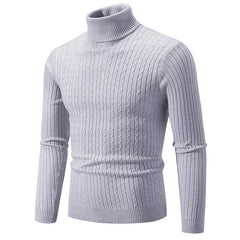 Casual Fashion Twist Knitted Sweater Turtleneck Base Shirt M-5XL
