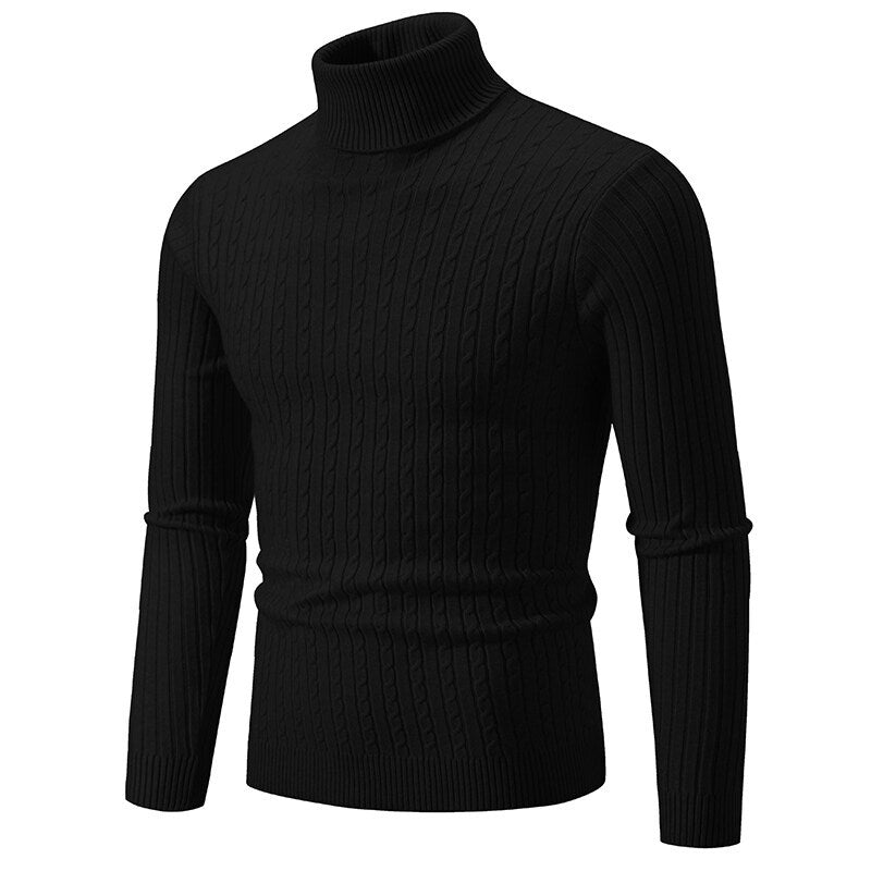 Casual Fashion Twist Knitted Sweater Turtleneck Base Shirt M-5XL