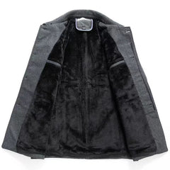 Big & Tall Men's Business Wool Lapel Lining Padded Tweed Coat M-4XL