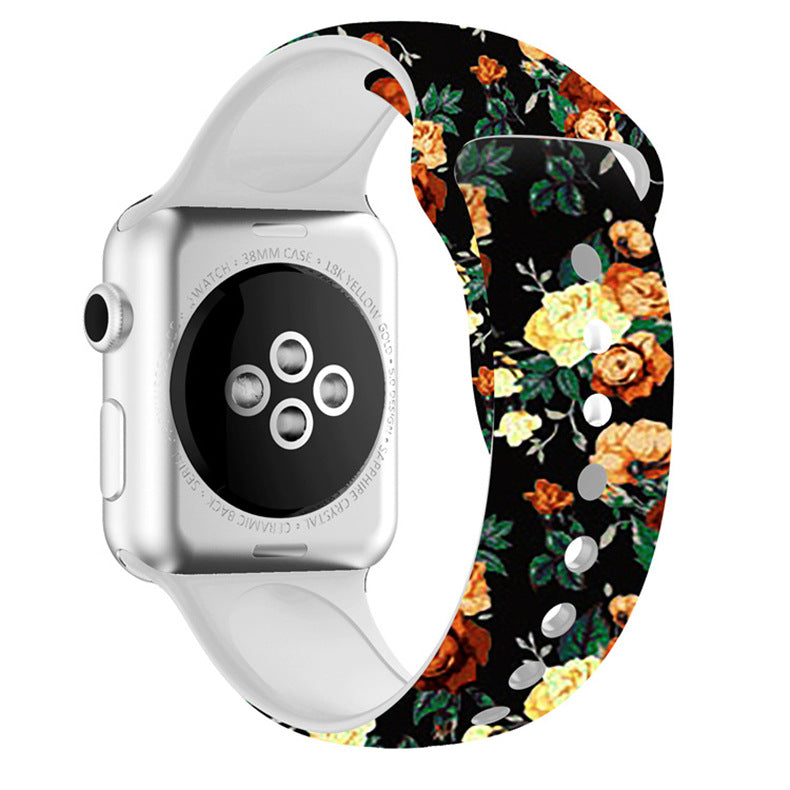 For Apple Watch Silicone Printing Cute Strap, Iwatch5,6,7,8,9,10,S11
