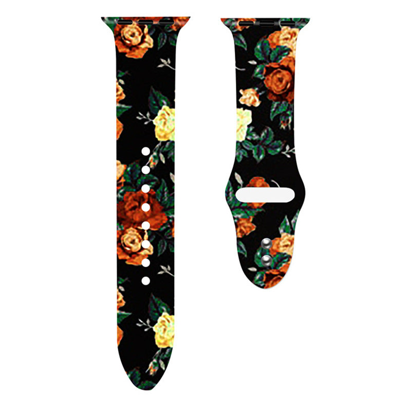 For Apple Watch Silicone Printing Cute Strap, Iwatch5,6,7,8,9,10,S11