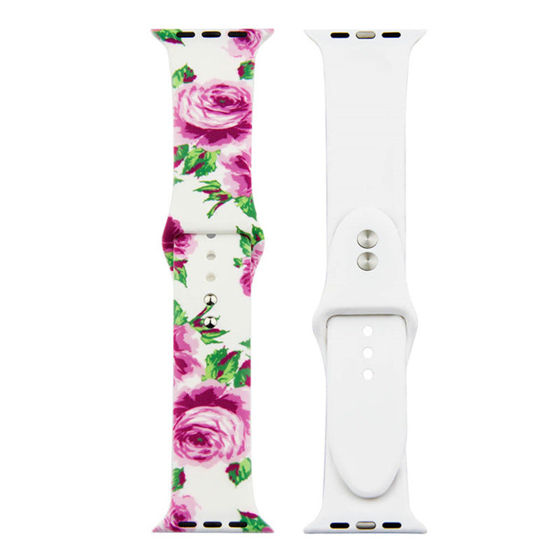 For Apple Watch Silicone Printing Cute Strap, Iwatch5,6,7,8,9,10,S11