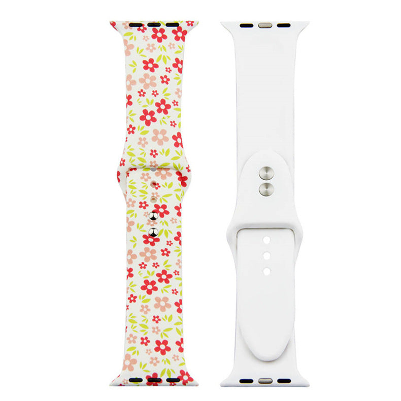 For Apple Watch Silicone Printing Cute Strap, Iwatch5,6,7,8,9,10,S11