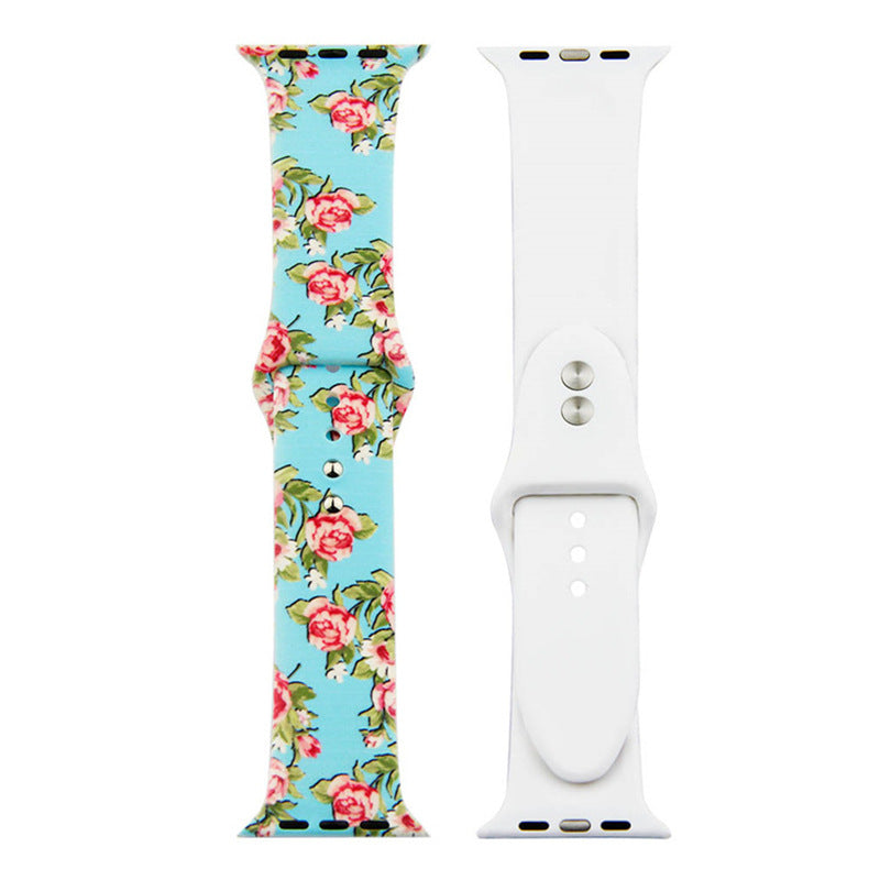 For Apple Watch Silicone Printing Cute Strap, Iwatch5,6,7,8,9,10,S11