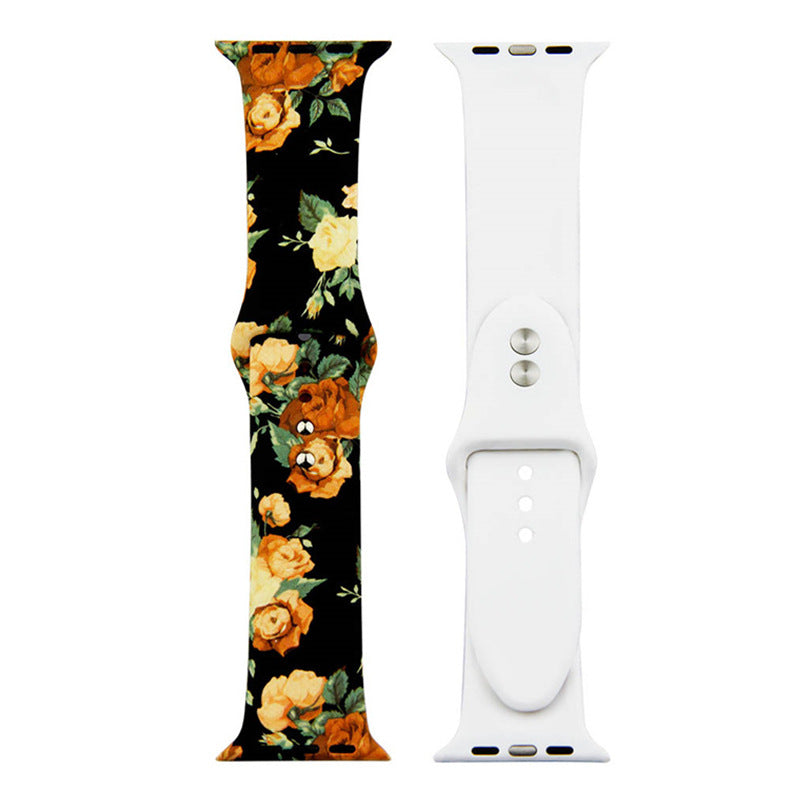 For Apple Watch Silicone Printing Cute Strap, Iwatch5,6,7,8,9,10,S11