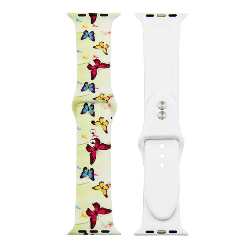 For Apple Watch Silicone Printing Cute Strap, Iwatch5,6,7,8,9,10,S11