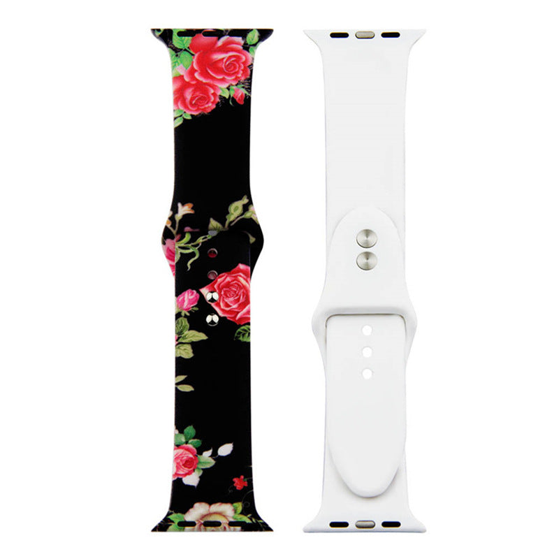 For Apple Watch Silicone Printing Cute Strap, Iwatch5,6,7,8,9,10,S11