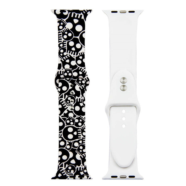 For Apple Watch Silicone Printing Cute Strap, Iwatch5,6,7,8,9,10,S11