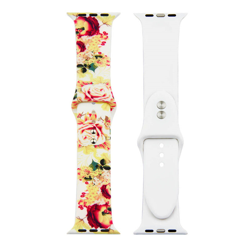 For Apple Watch Silicone Printing Cute Strap, Iwatch5,6,7,8,9,10,S11