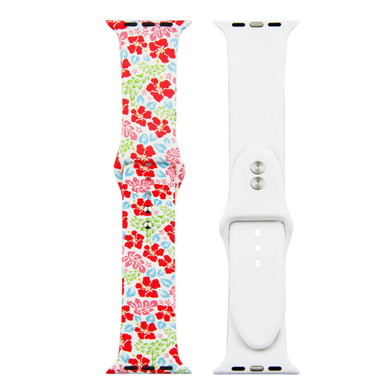 For Apple Watch Silicone Printing Cute Strap, Iwatch5,6,7,8,9,10,S11