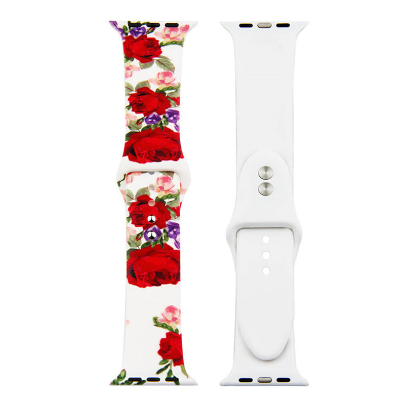 For Apple Watch Silicone Printing Cute Strap, Iwatch5,6,7,8,9,10,S11