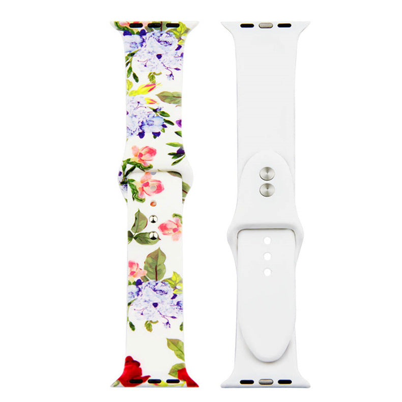 For Apple Watch Silicone Printing Cute Strap, Iwatch5,6,7,8,9,10,S11