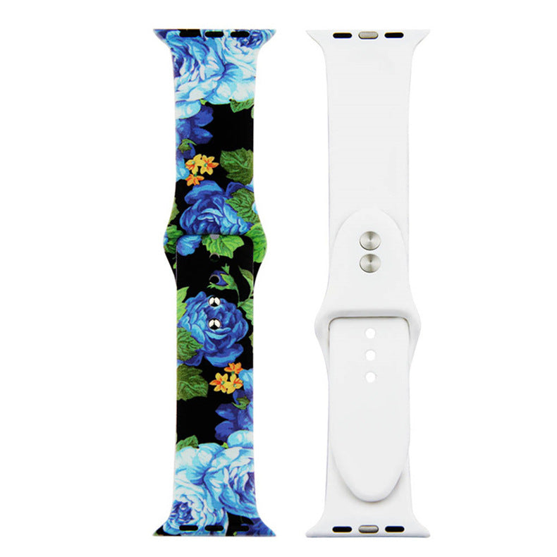 For Apple Watch Silicone Printing Cute Strap, Iwatch5,6,7,8,9,10,S11