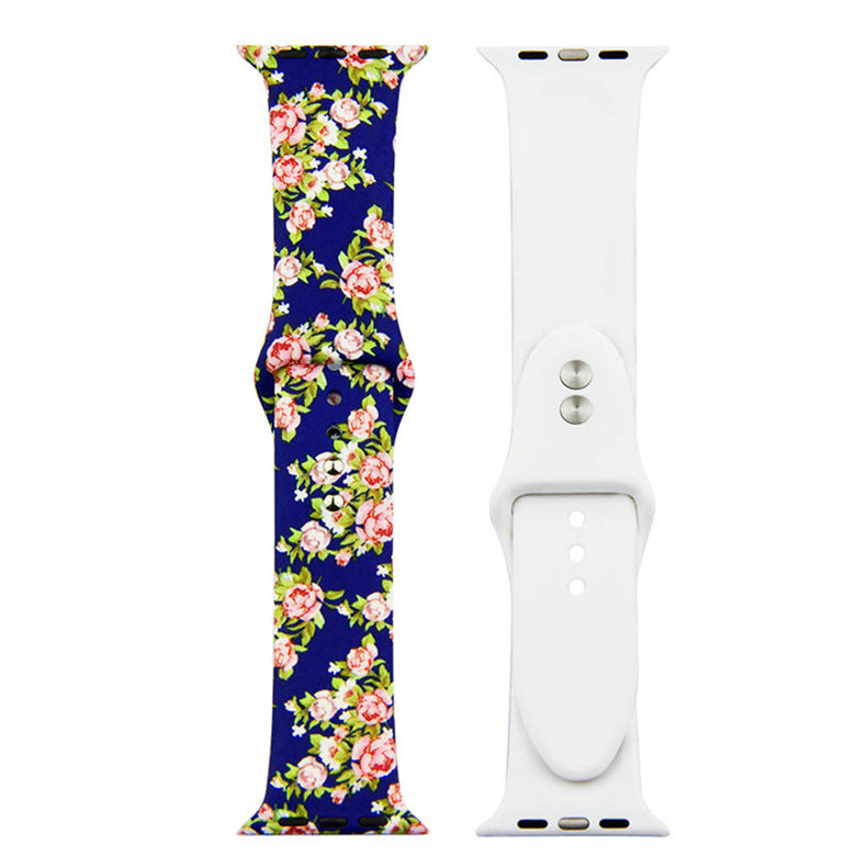 For Apple Watch Silicone Printing Cute Strap, Iwatch5,6,7,8,9,10,S11