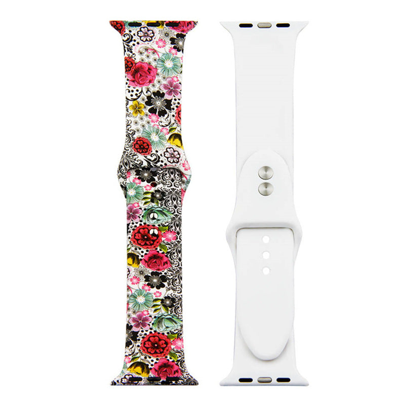 For Apple Watch Silicone Printing Cute Strap, Iwatch5,6,7,8,9,10,S11
