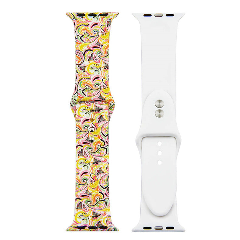For Apple Watch Silicone Printing Cute Strap, Iwatch5,6,7,8,9,10,S11