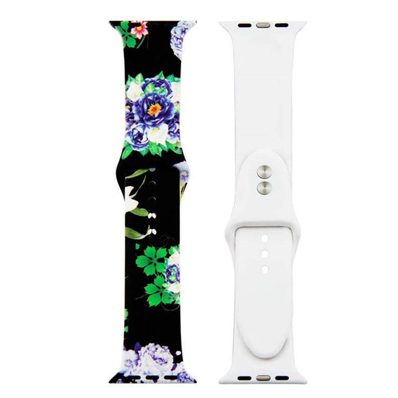 For Apple Watch Silicone Printing Cute Strap, Iwatch5,6,7,8,9,10,S11