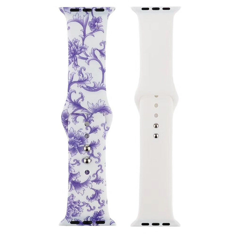 For Apple Watch Silicone Printing Cute Strap, Iwatch5,6,7,8,9,10,S11