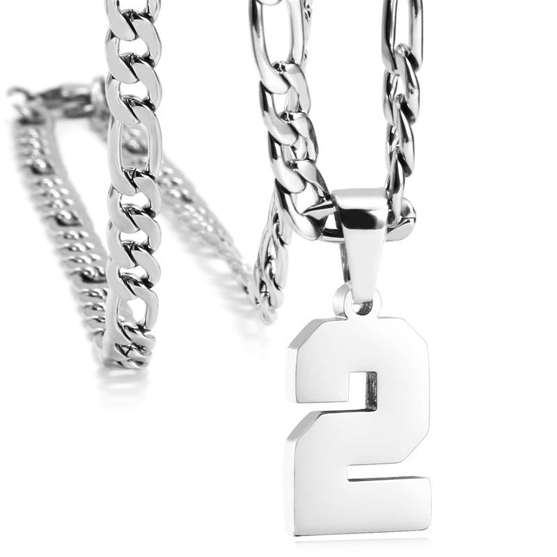 Men's Personalized Sports Arabic Numerals Pendant Necklace
