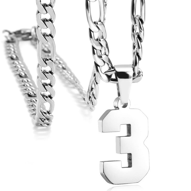 Men's Personalized Sports Arabic Numerals Pendant Necklace