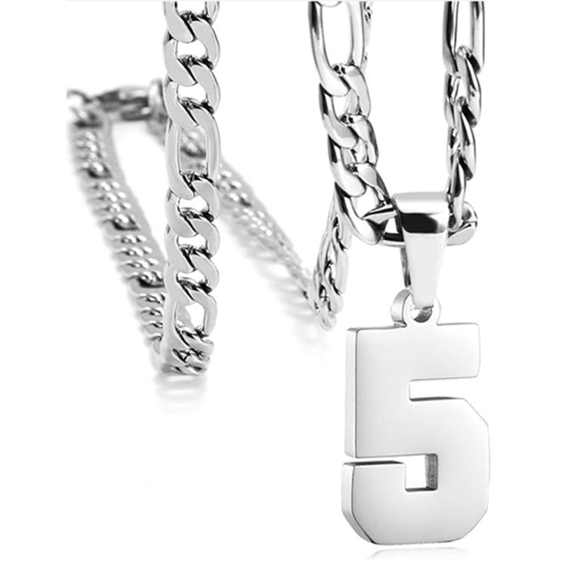 Men's Personalized Sports Arabic Numerals Pendant Necklace