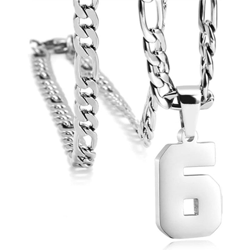 Men's Personalized Sports Arabic Numerals Pendant Necklace