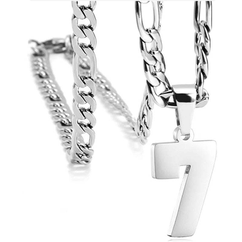 Men's Personalized Sports Arabic Numerals Pendant Necklace