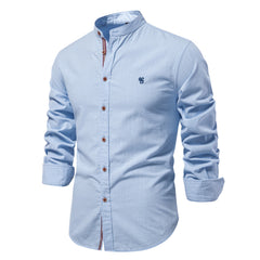 Big & Tall Men's Casual Fashion Solid Color Cotton Linen Long Sleeve Shirt XS-2XL