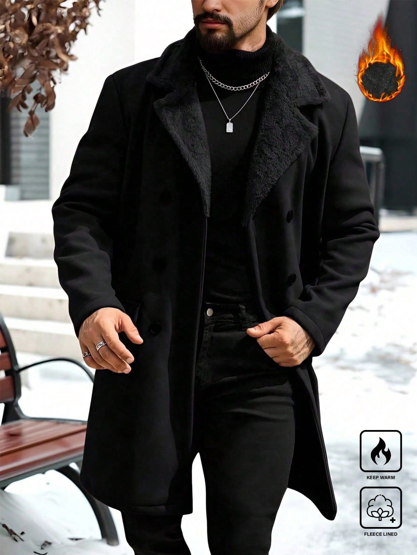 Big & Tall Men's Warm Thickened Plush Coat Coat S-2XL