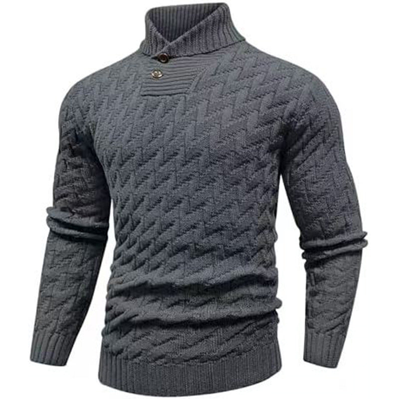 Big & Tall Men's Solid Color Knit Pullover Round Neck Slim-Fit Sweater S-3XL