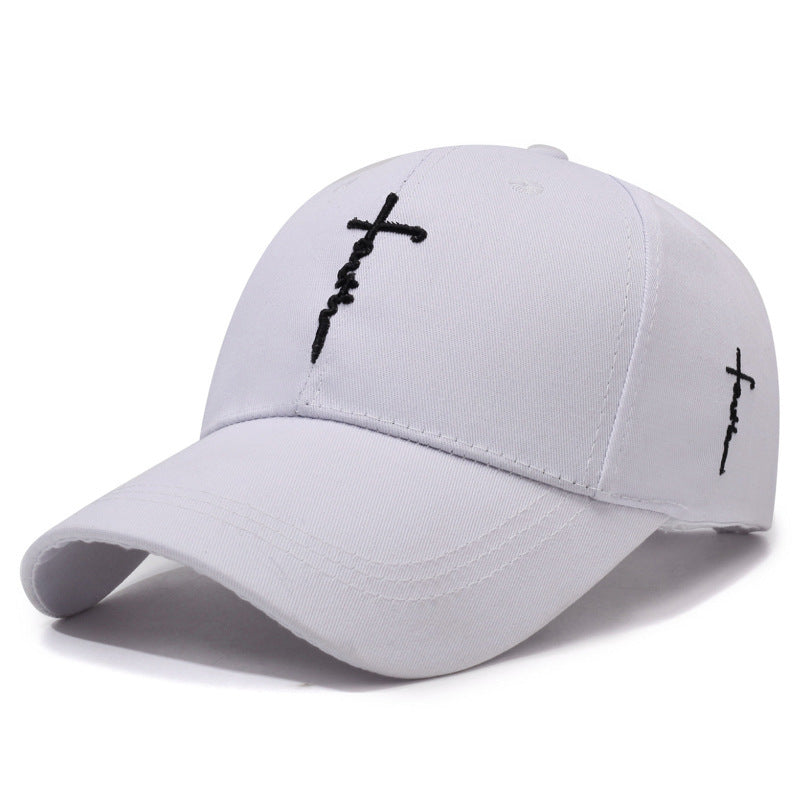 Embroidered English Cross Sword Casual Baseball Cap