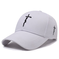 Embroidered English Cross Sword Casual Baseball Cap