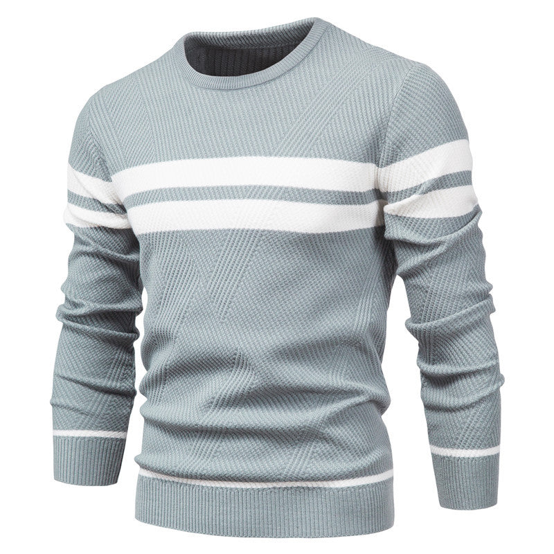 Big & Tall Men's Casual Striped Pullover Colorblock Crewneck Sweater S-2XL