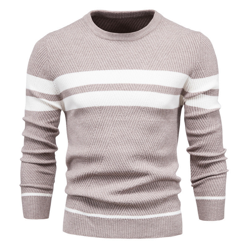 Big & Tall Men's Casual Striped Pullover Colorblock Crewneck Sweater S-2XL