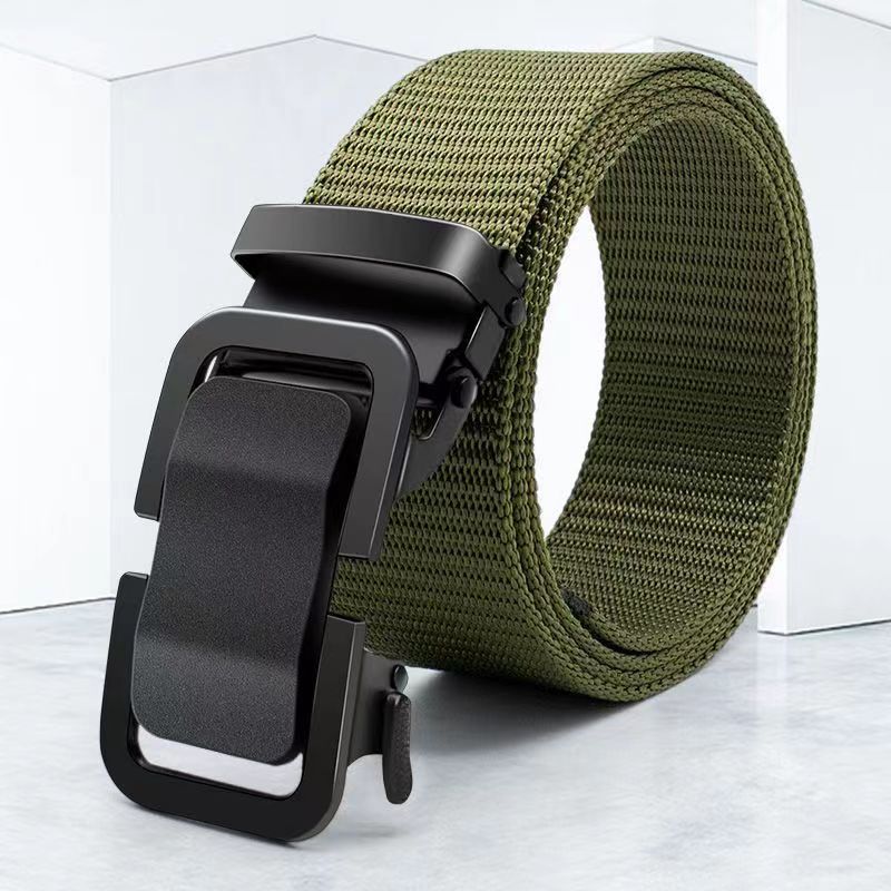 Canvas Nylon Belt Hole-free Automatic Buckle Ultra Thin And Durable