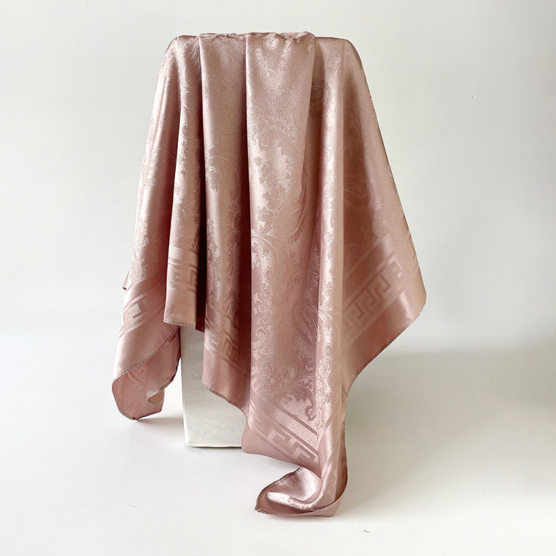 Solid Cashew Printed Silk Scarf Square