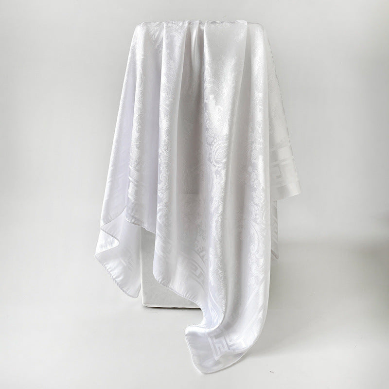 Solid Cashew Printed Silk Scarf Square