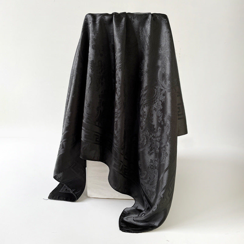 Solid Cashew Printed Silk Scarf Square