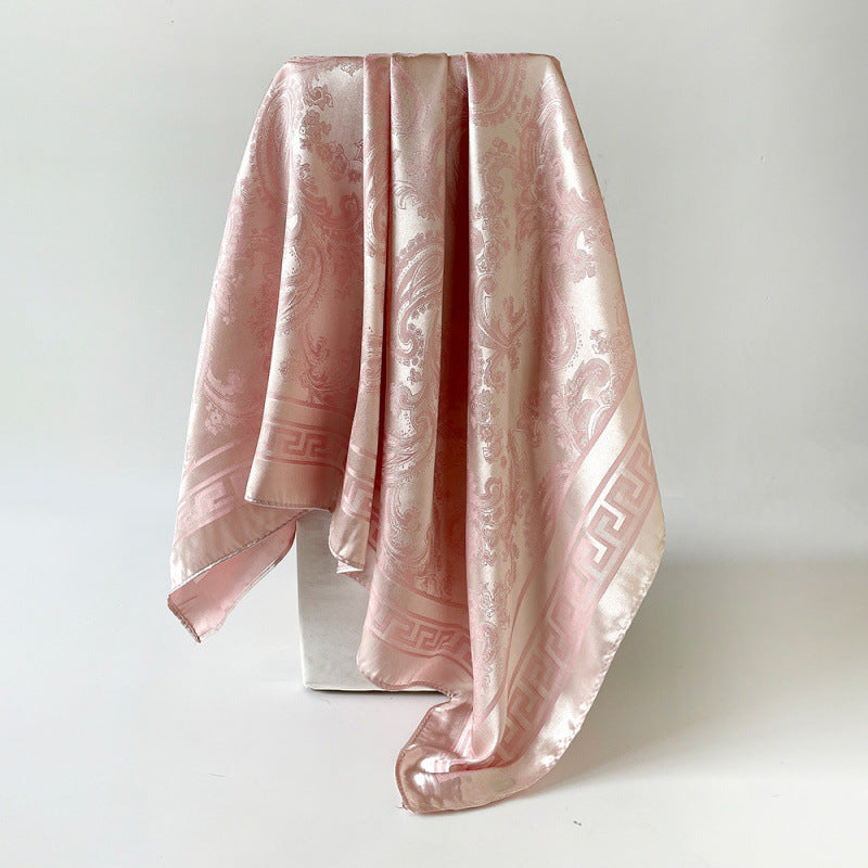 Solid Cashew Printed Silk Scarf Square